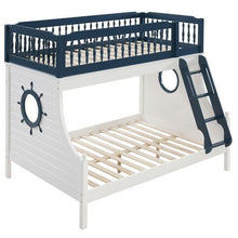 Load image into Gallery viewer, ACME Furniture Farah Twin Over Full Bunk Bed For Kids in White & Navy - Freddie and Sebbie