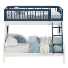 Load image into Gallery viewer, ACME Furniture Farah Twin Over Full Bunk Bed For Kids in White & Navy - Freddie and Sebbie