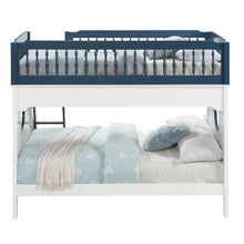 Load image into Gallery viewer, ACME Furniture Farah Twin Over Full Bunk Bed For Kids in White & Navy - Freddie and Sebbie