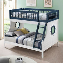 Load image into Gallery viewer, ACME Furniture Farah Twin Over Full Bunk Bed For Kids in White &amp; Navy - Freddie and Sebbie