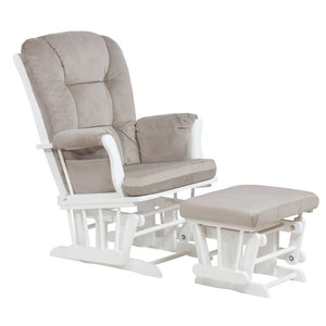 AFG Baby Furniture Alice Glider Chair and Ottoman in White with Pillow / Without Pillow - Freddie and Sebbie