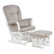 Load image into Gallery viewer, AFG Baby Furniture Alice Glider Chair and Ottoman in White with Pillow / Without Pillow - Freddie and Sebbie