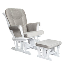Load image into Gallery viewer, AFG Baby Furniture Sleigh Glider Chair and Ottoman in Cherry/Beige Cushion - Freddie and Sebbie