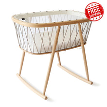 Load image into Gallery viewer, Bedside Bassinet Mini Crib - Kumi Bassinet Mesh Cocoon with Organic Mattress by Charlie Crane