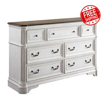 Load image into Gallery viewer, Florian Dresser Antique White & Oak Finish