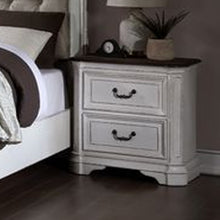 Load image into Gallery viewer, Florian Nightstand with 2 Storage Drawers, Antique White & Oak Finish