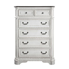 Load image into Gallery viewer, Florian Tall 6 Drawer Chest Dresser in Antique White & Oak Finish