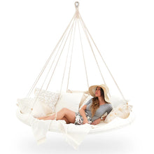 Load image into Gallery viewer, Hanging Bed - 5 Ft Deluxe Medium Sunbrella™ Bed Brilliant White by Tiipii Bed