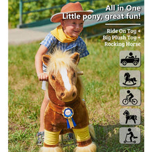 Load image into Gallery viewer, Ride on Horse - Ride on Brown Horse With Long Mane by PonyCycle