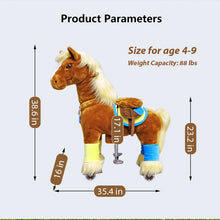 Load image into Gallery viewer, Ride on Horse - Ride on Brown Horse With Long Mane by PonyCycle