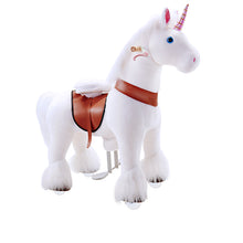 Load image into Gallery viewer, Products Ride on Horse - White Unicorn Ride-on Toy-Model U 2021 by PonyCycle