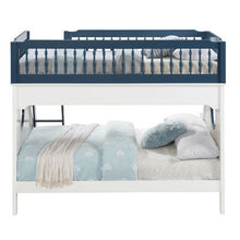 Load image into Gallery viewer, ACME Furniture Farah Twin Over Full Bunk Bed For Kids in White &amp; Navy - Freddie and Sebbie