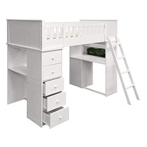 ACME Furniture Willoughby Loft Bed With Stairs White - Freddie and Sebbie