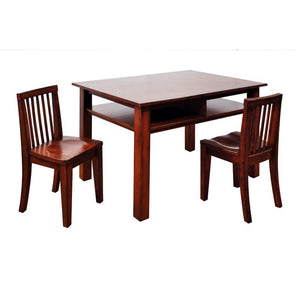 AFG Baby Furniture Newton Kid's 3 Piece Table and Chair Set - Mahogany - Freddie and Sebbie