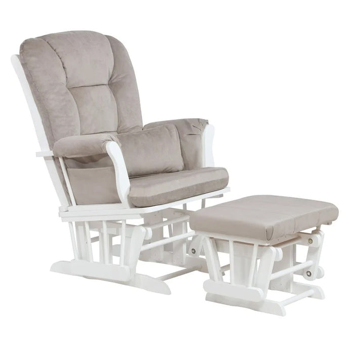 AFG Baby Furniture Alice Glider Chair and Ottoman in White with Pillow / Without Pillow - Freddie and Sebbie