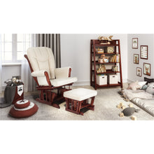 Load image into Gallery viewer, AFG Baby Furniture Sleigh Glider Chair and Ottoman in Cherry/Beige Cushion - Freddie and Sebbie