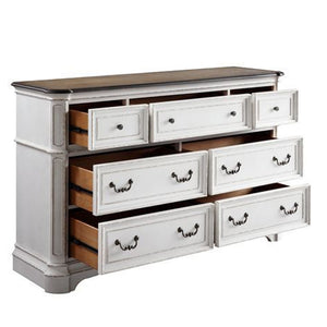 Florian Dresser Antique White & Oak Finish