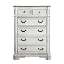 Load image into Gallery viewer, Florian Tall 6 Drawer Chest Dresser in Antique White &amp; Oak Finish
