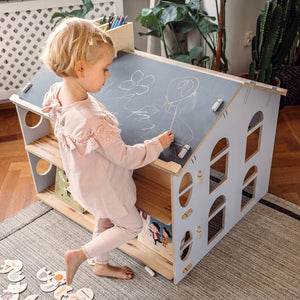 Indoor Wooden Playhouse Desk - My Mini Desk House by My Mini Home