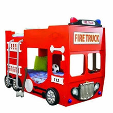 Load image into Gallery viewer, Maxima House Fire Truck Kids Bunk Bed- Red