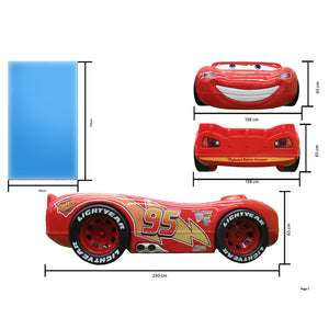 Maxima House Lightning McQueen Racing Twin Car Bed - Red - Freddie and Sebbie