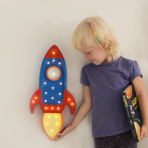 Night Lights For Kids - Rocket Ship Lamp by Little Lights 
