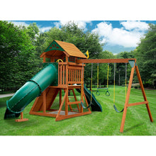 Load image into Gallery viewer, PlayNation Outdoor Wooden Slide Swing Set - Freddie and Sebbie