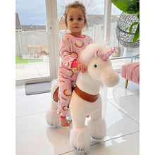 Load image into Gallery viewer, Products Ride on Horse - White Unicorn Ride-on Toy-Model U 2021 by PonyCycle