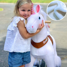 Load image into Gallery viewer, Products Ride on Horse - White Unicorn Ride-on Toy-Model U 2021 by PonyCycle