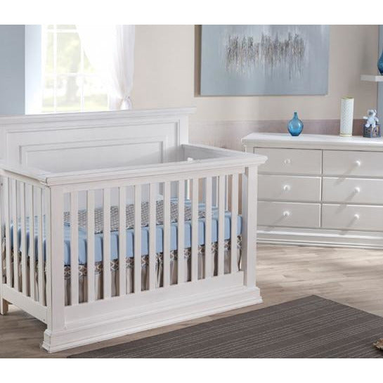 Pali Modena Collection 2 Piece Nursery Set in Vintage White - Crib and Double Dresser - Freddie and Sebbie